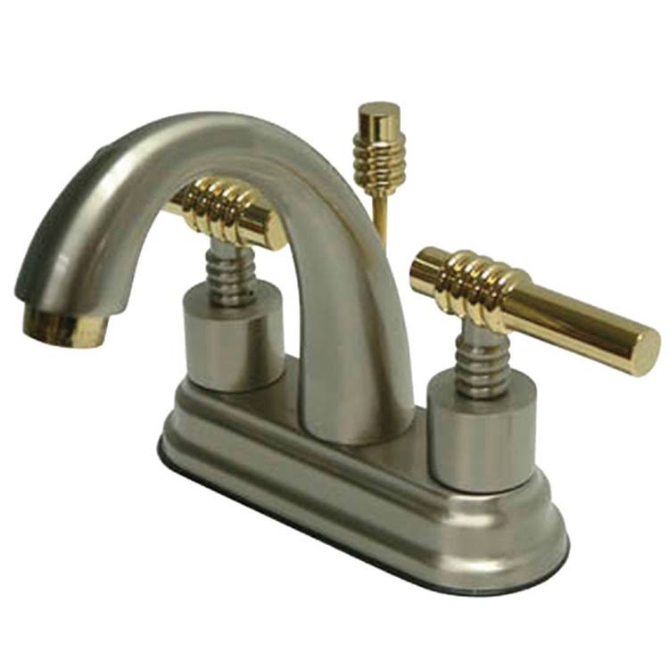 Polished Brass Two-Handle Centerset Lavatory Faucet A383548