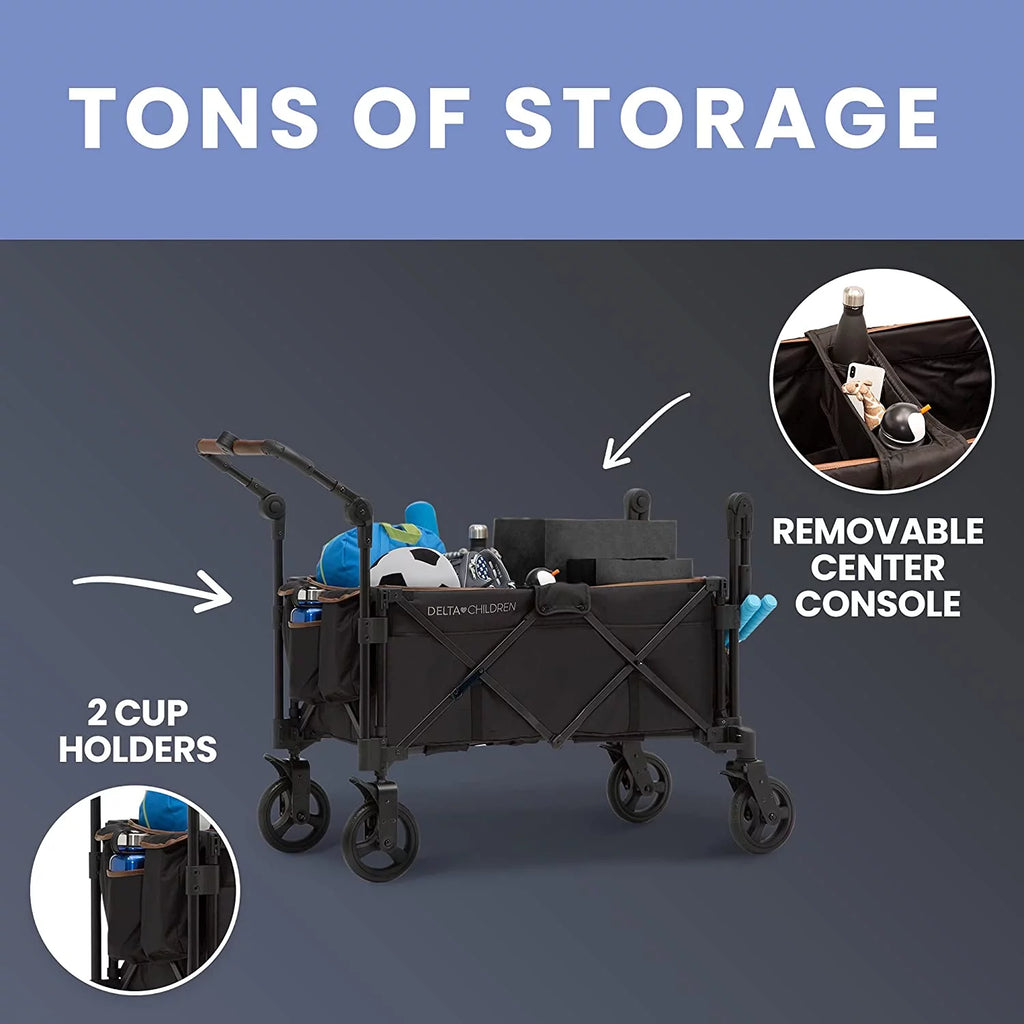 Black 2 Kids Stroller Wagon with Canopy B6329