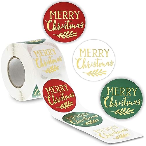 500 Pieces Christmas Gold Foil Envelope Stickers 2 Inch A8616