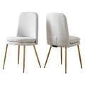 Set of 2 Beige Upholstered Dining Chairs with Metal Legs N47791