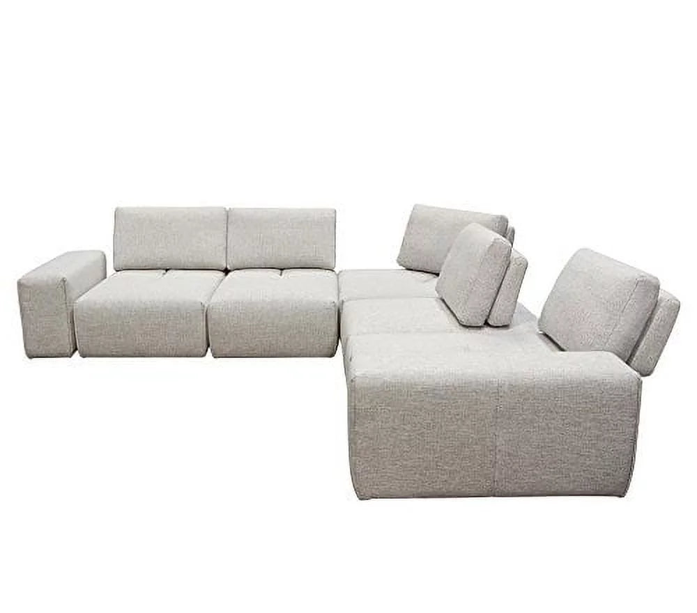Light Brown Fabric 5-Seater Corner Sectional U486