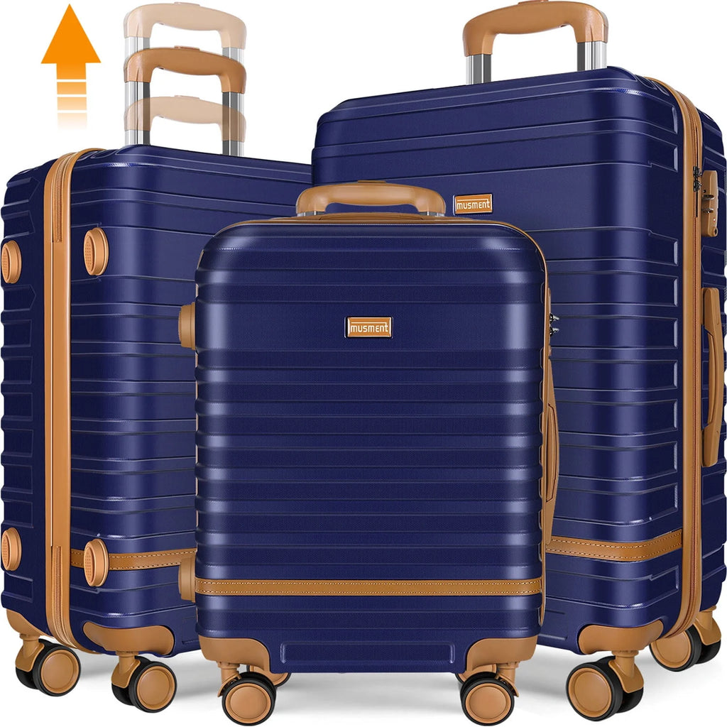 3 Piece ABS Hardshell Lightweight Luggage Set with TSA Lock M88877
