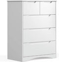 White 5 Drawer Wood Dresser L95894