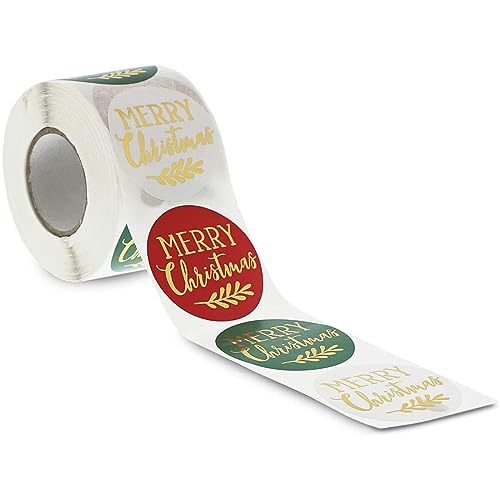 500 Pieces Christmas Gold Foil Envelope Stickers 2 Inch A8616