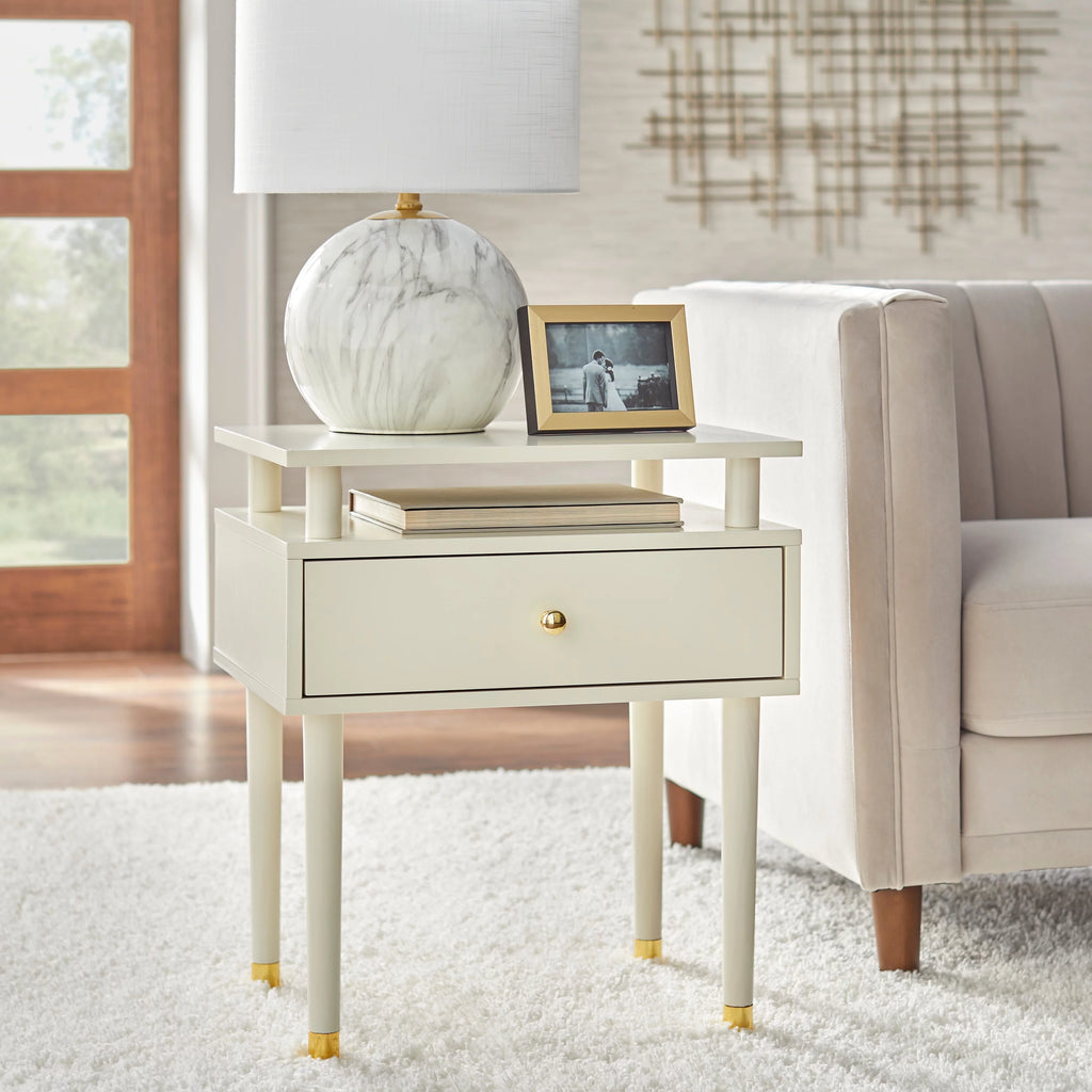 One Drawer Side Table Walnut Stained F2561
