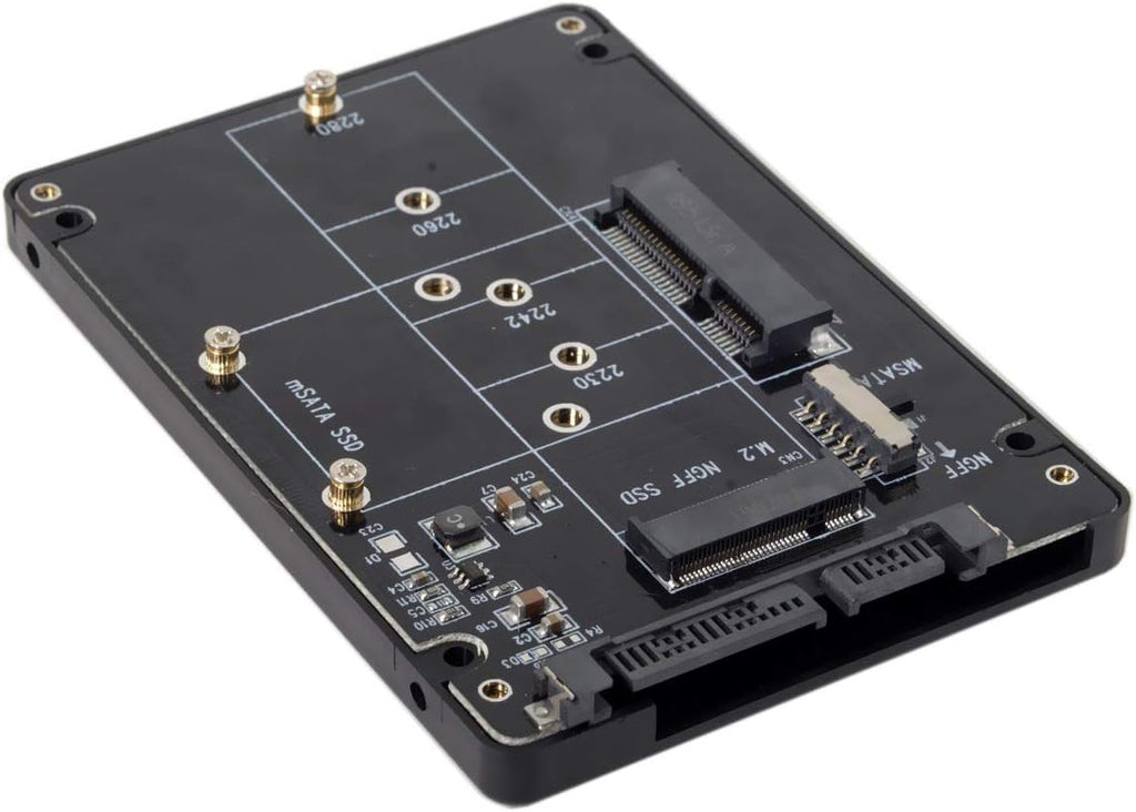 M.2 NGFF B-Key & mSATA SSD to SATA Adapter Enclosure with Switch K3017