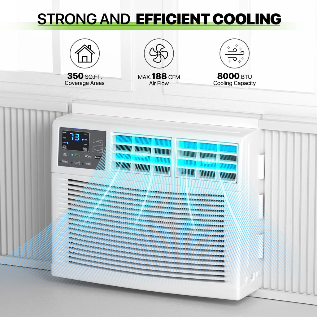 8,000 BTU White Window Mounted Air Conditioner N762442