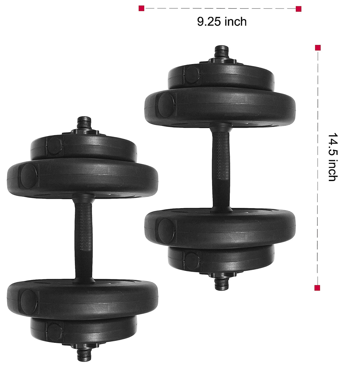 Black Adjustable Vinyl Dumbbell Set M4853