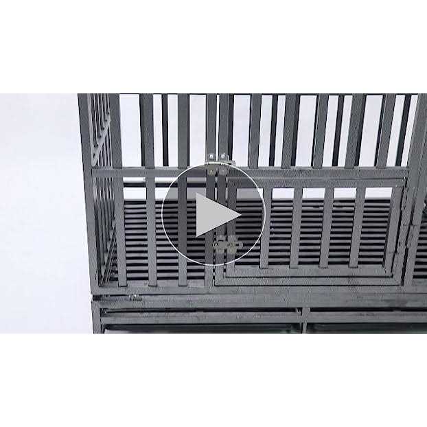 Heavy Duty Metal Dog Cage Pet Kennel Crate Playpen with Wheels S326199