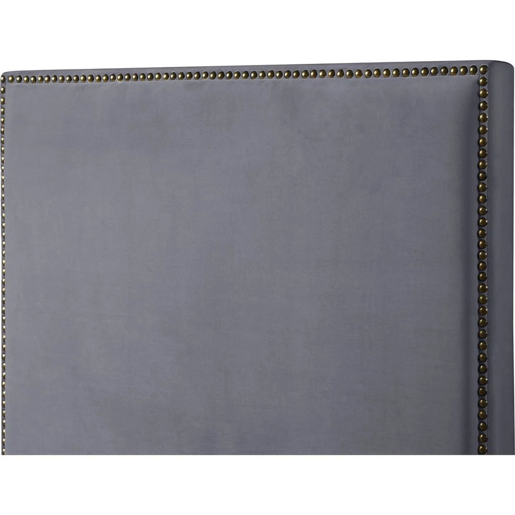 Gray Velvet King Bed U915937