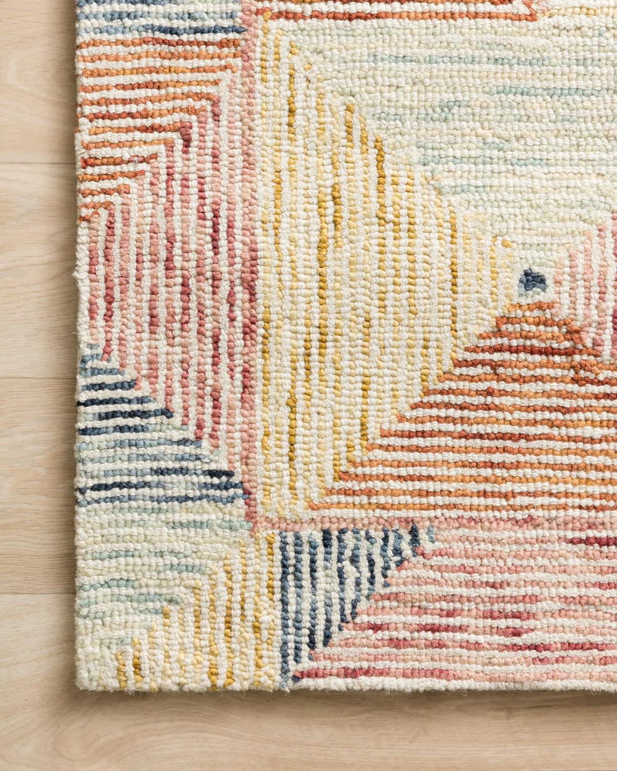 Ivory Multi Geometric Area Rug A37428