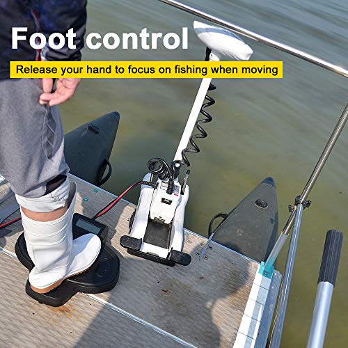 White 12V 55LBS 54inch Bow Mount Trolling Motor with Remote Control R101