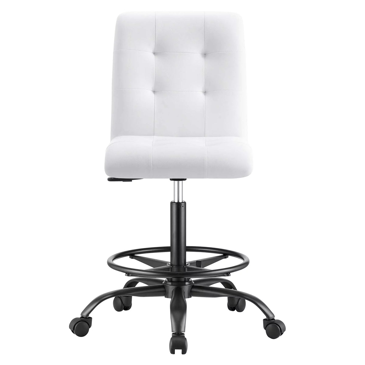 Armless Vegan Leather Drafting Chair I86022