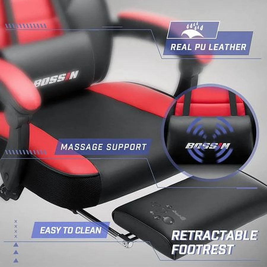 Gaming Chair with Footrest D365731