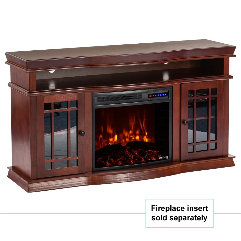 60" x 33" Warm Cherry Finish Fireplace TV Stand C664582