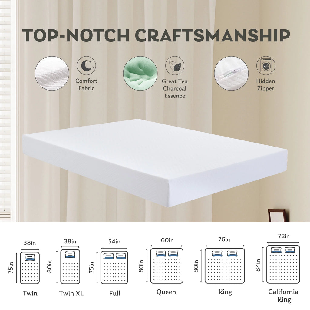 White Twin 6 inch Memory Foam Mattress A4242
