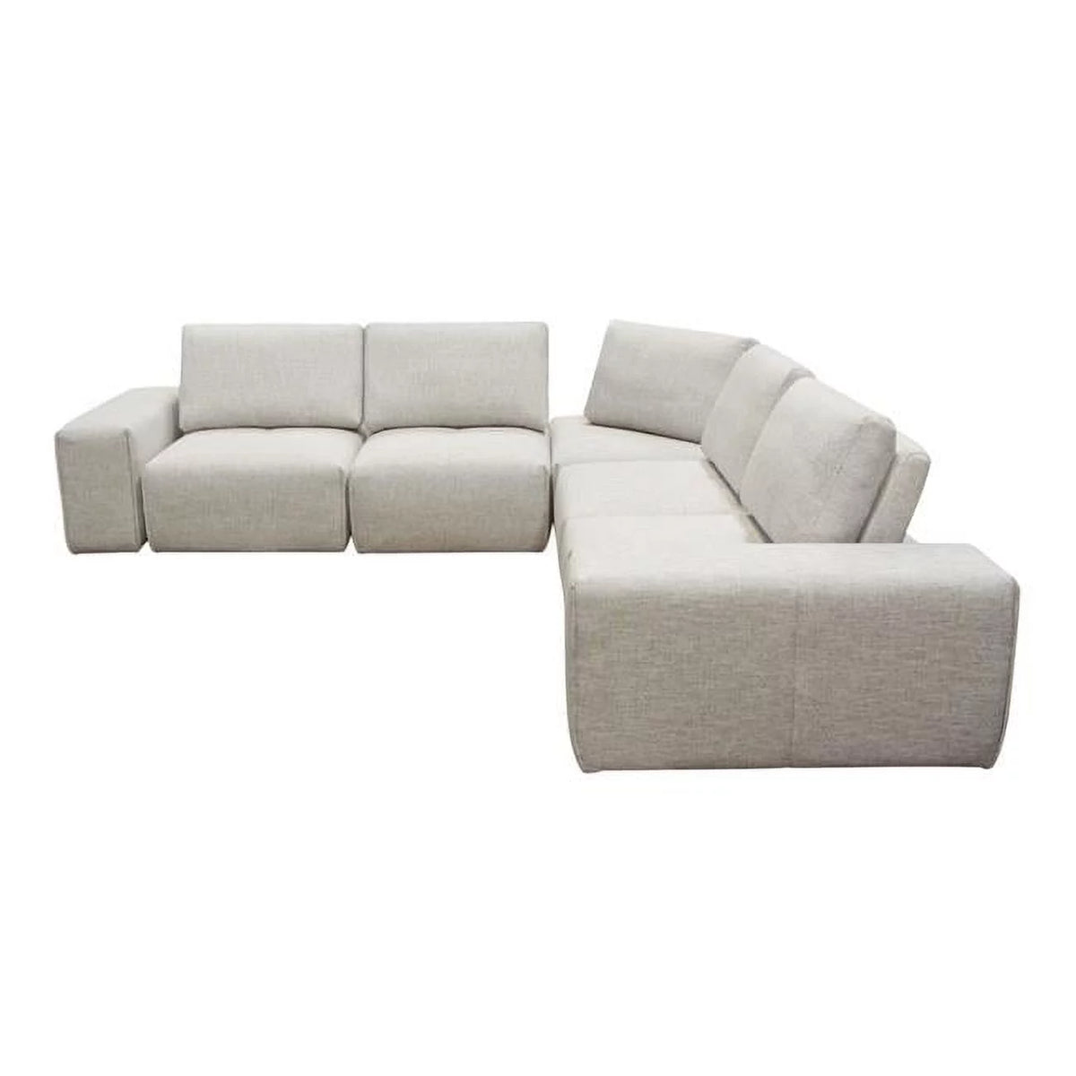 Light Brown Fabric 5-Seater Corner Sectional U486