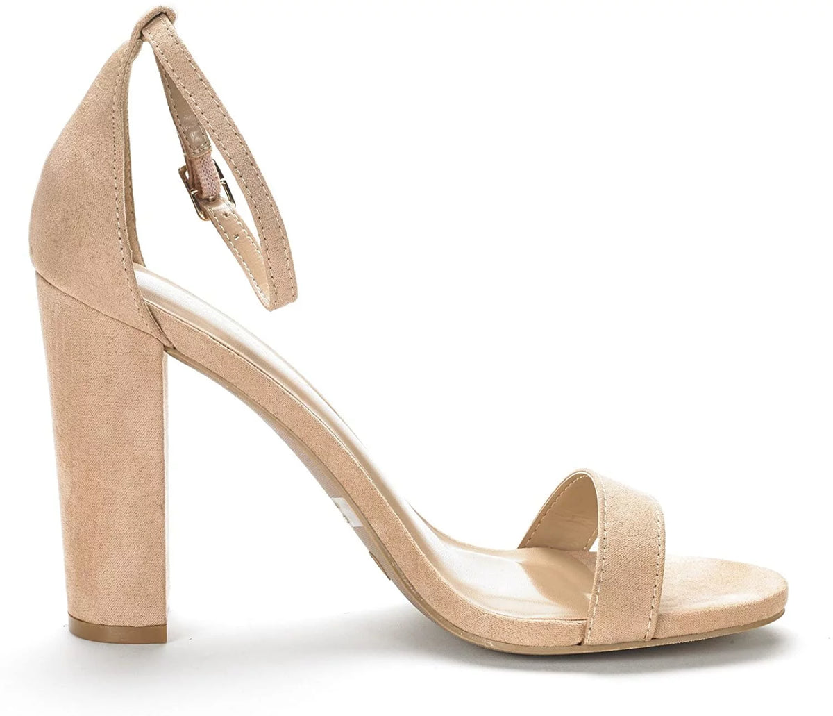 Open Toe Chunky High Heel Sandals E745