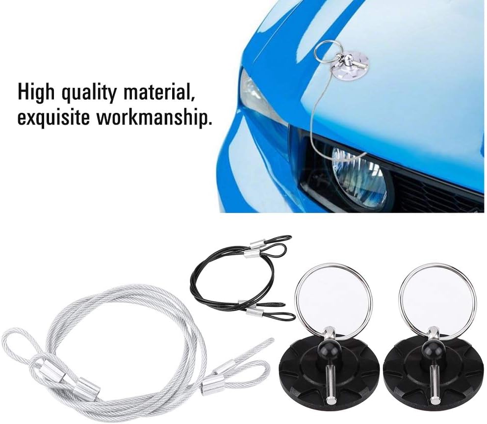 Silver Aluminum Hood Pin Kit 2pcs I904
