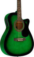 Green Blue Burst Acoustic-Electric Guitar D13659