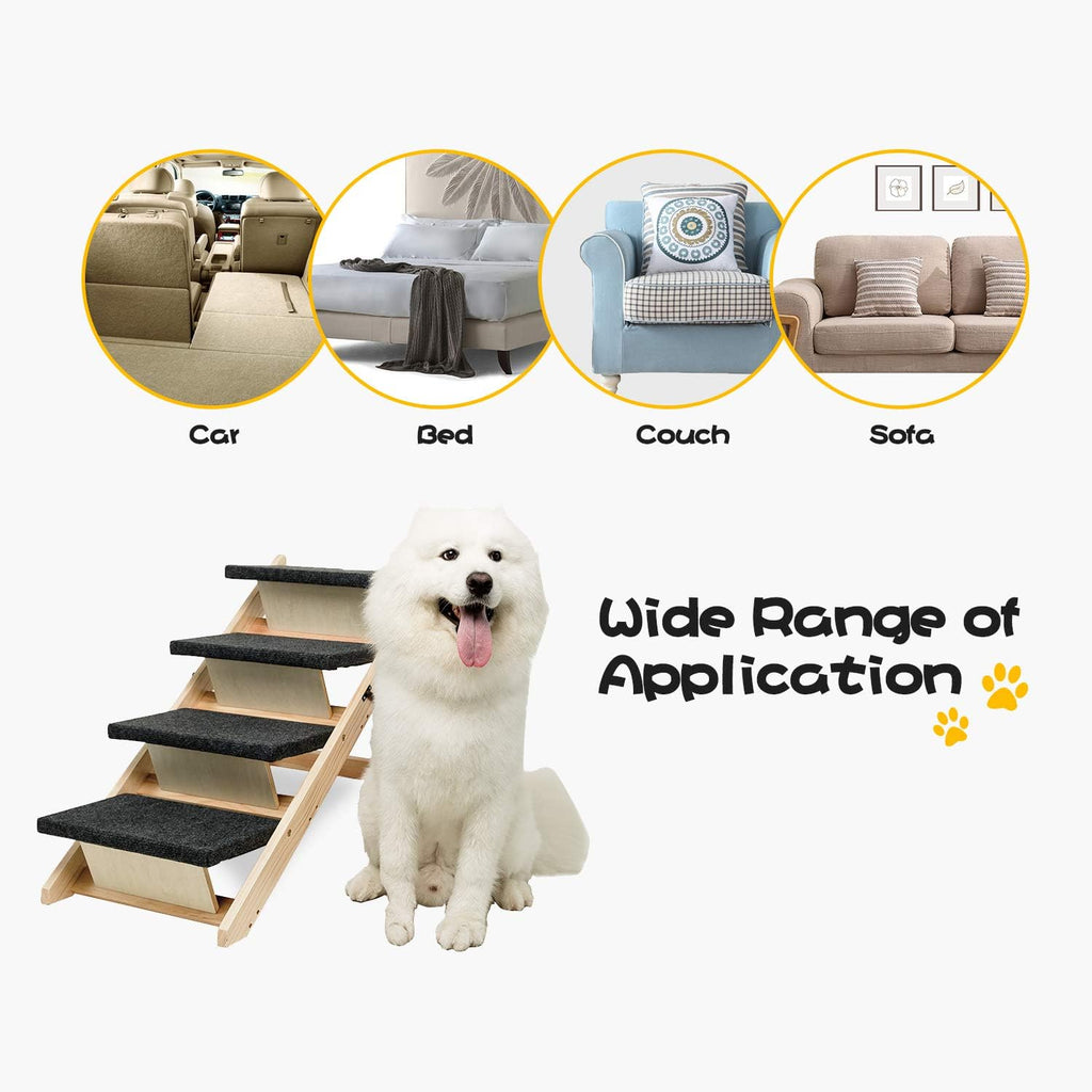 Foldable 4 Levels Wooden Pet Stairs and Ramp G2470