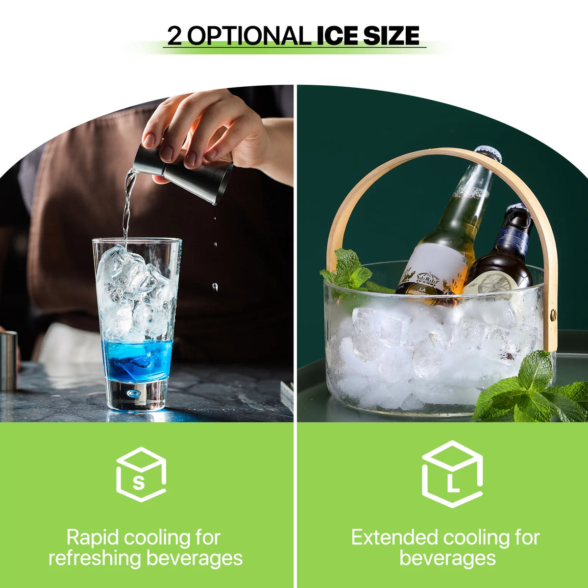 Black Countertop Ice Maker with Basket and Scoop, 26lbs in 24Hrs M11460