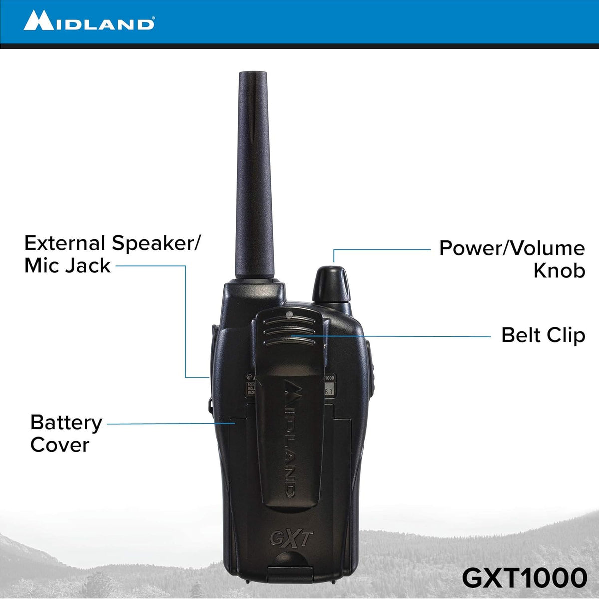 GMRS Two Way Radio with NOAA Weather Scan and Alert, 50 Channels, 10 Radios Y734