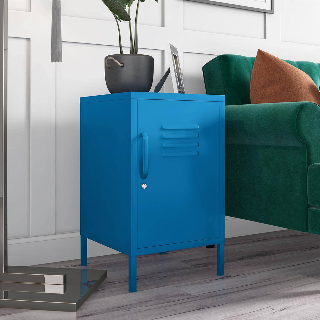 Blue Metal Locker End Table R363388