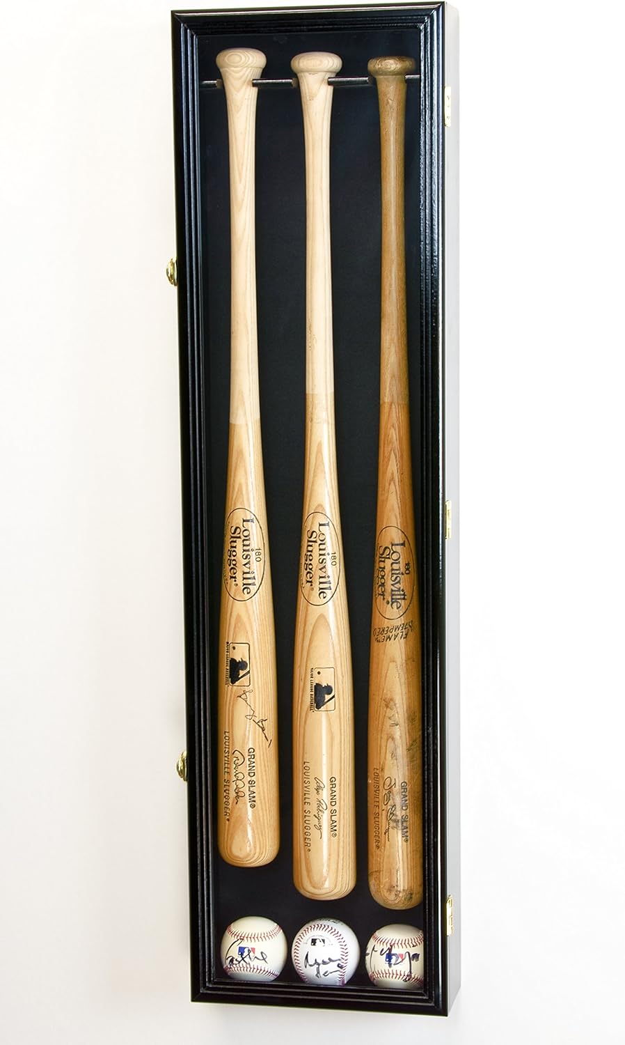 Black Baseball Bat Display Case Wall Rack Q221