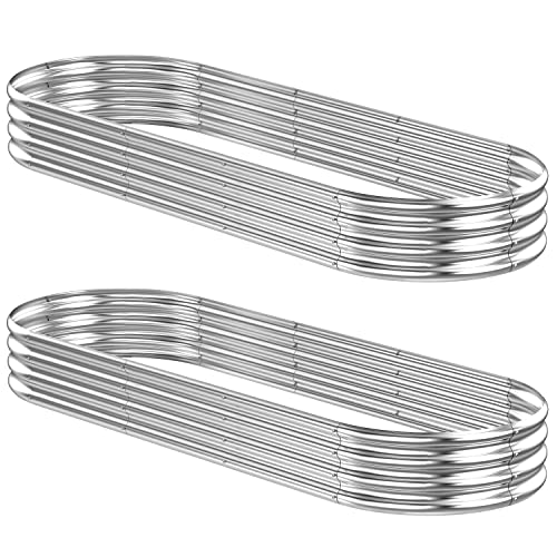 2 Pcs 9 x 3 x 1 FT Galvanized Steel Raised Garden Bed Y137142