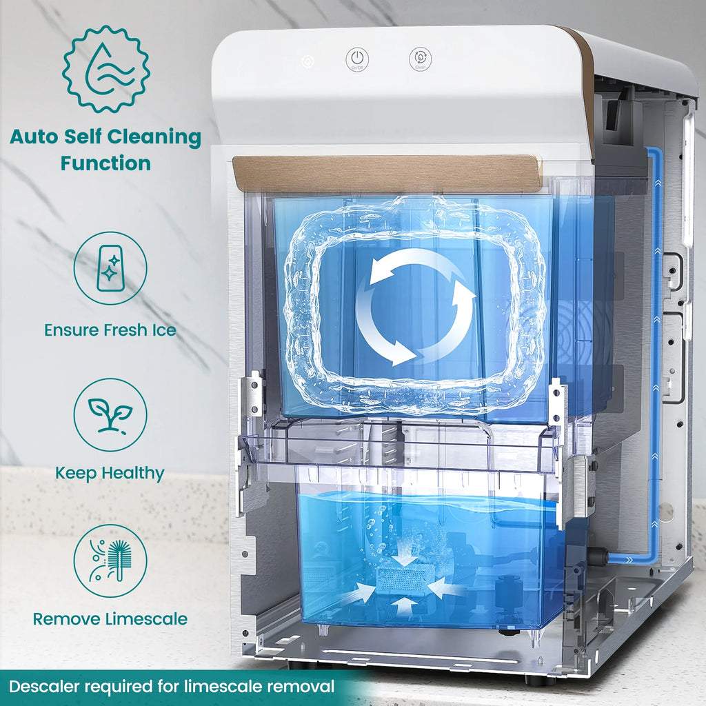 White Stainless Steel Countertop Nugget Ice Maker K4936