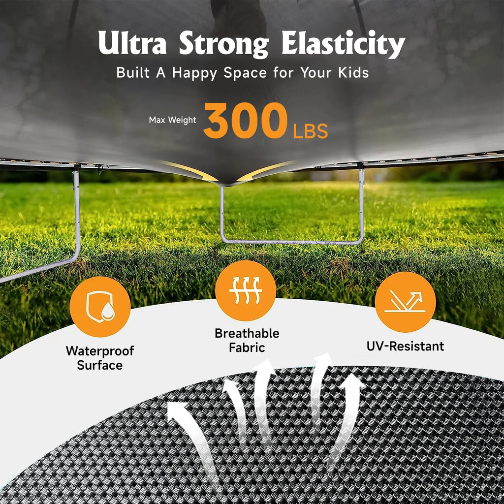 12FT Trampoline with Basketball Hoop and Safety Enclosure Net M7636