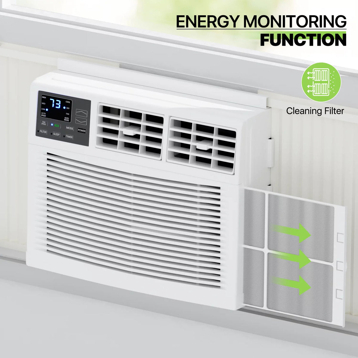 8,000 BTU White Window Mounted Air Conditioner N762442