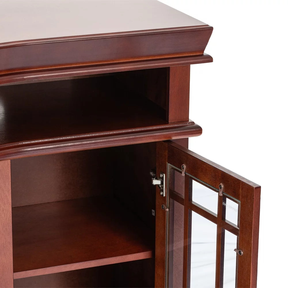 60" x 33" Warm Cherry Finish Fireplace TV Stand C664582