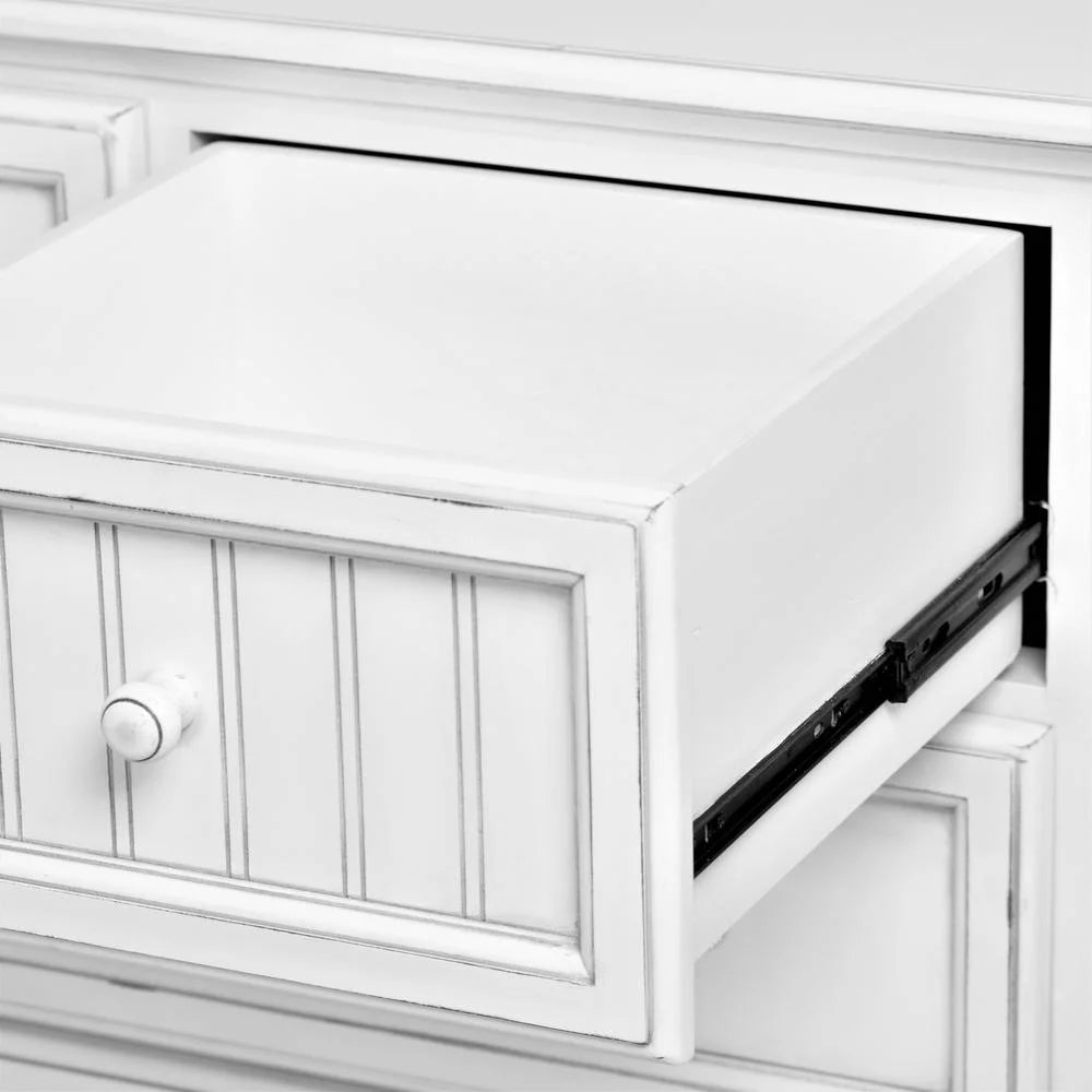 White 7 Drawer Coastal Wood Dresser J305817