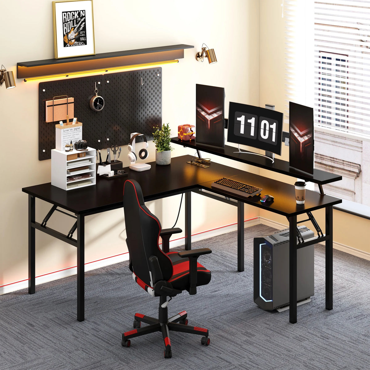 Black Corner Gaming Desk L25042