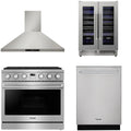 36 Gas Range, Range Hood, Dishwasher and Wine Cooler B219