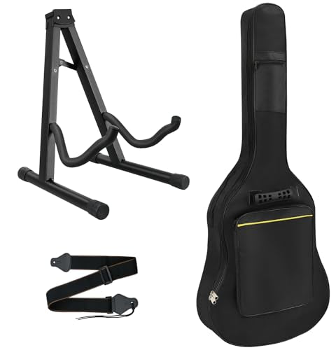 Guitar Accessories Kit with Gig Bag, Folding Stand, Adjustable Strap Q706