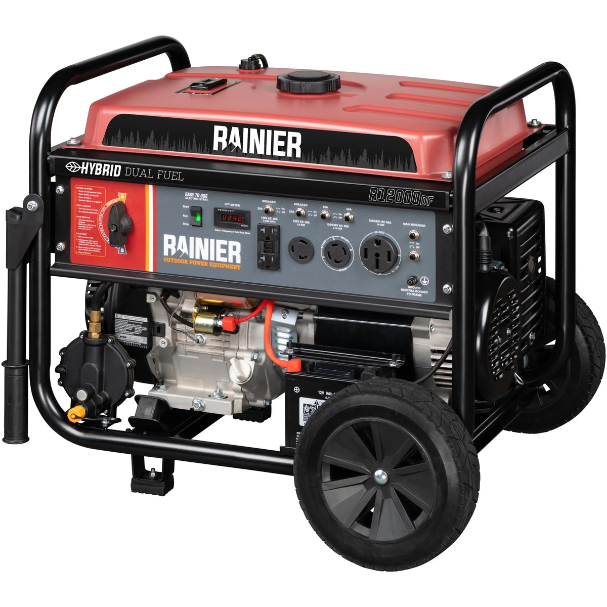12000 Peak Watt Dual Fuel Portable Generator with Electric Start X196975