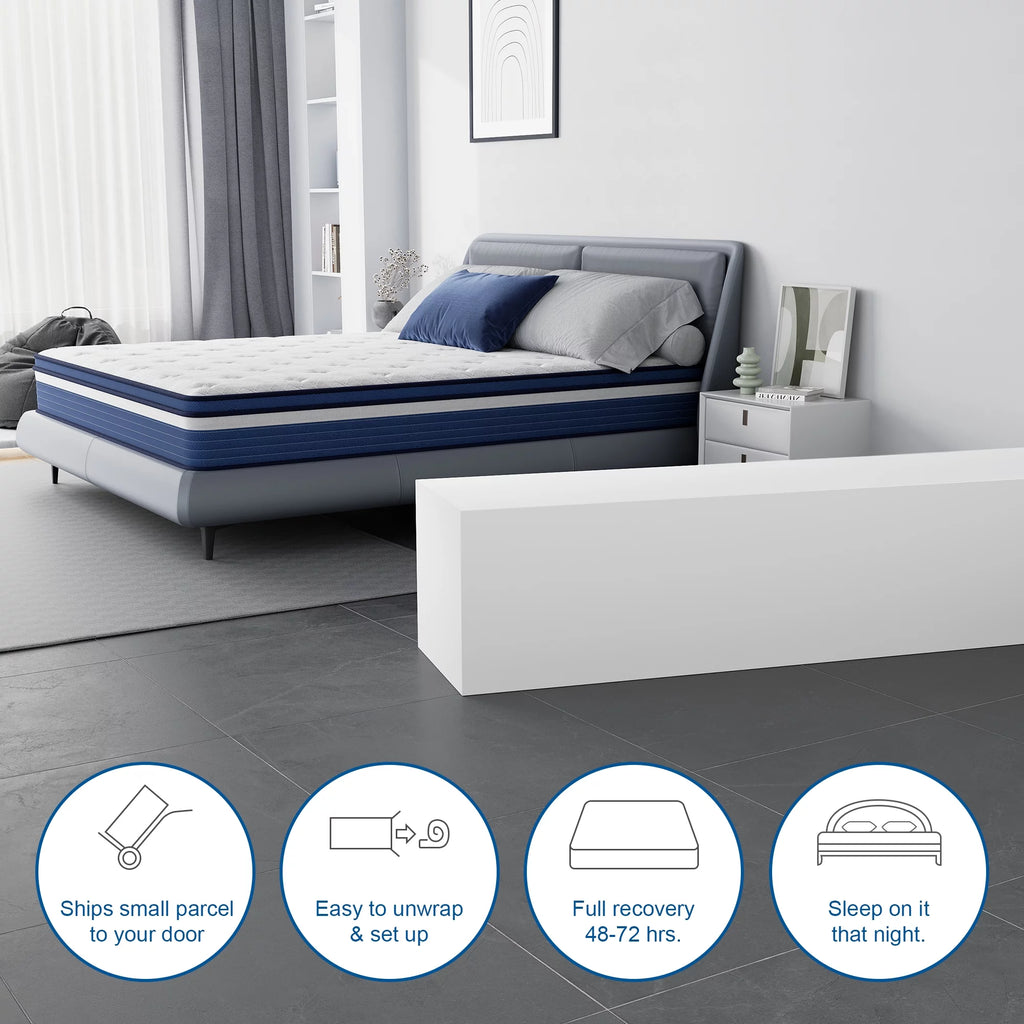 12 inch King Gel Memory Foam Hybrid Mattress D883