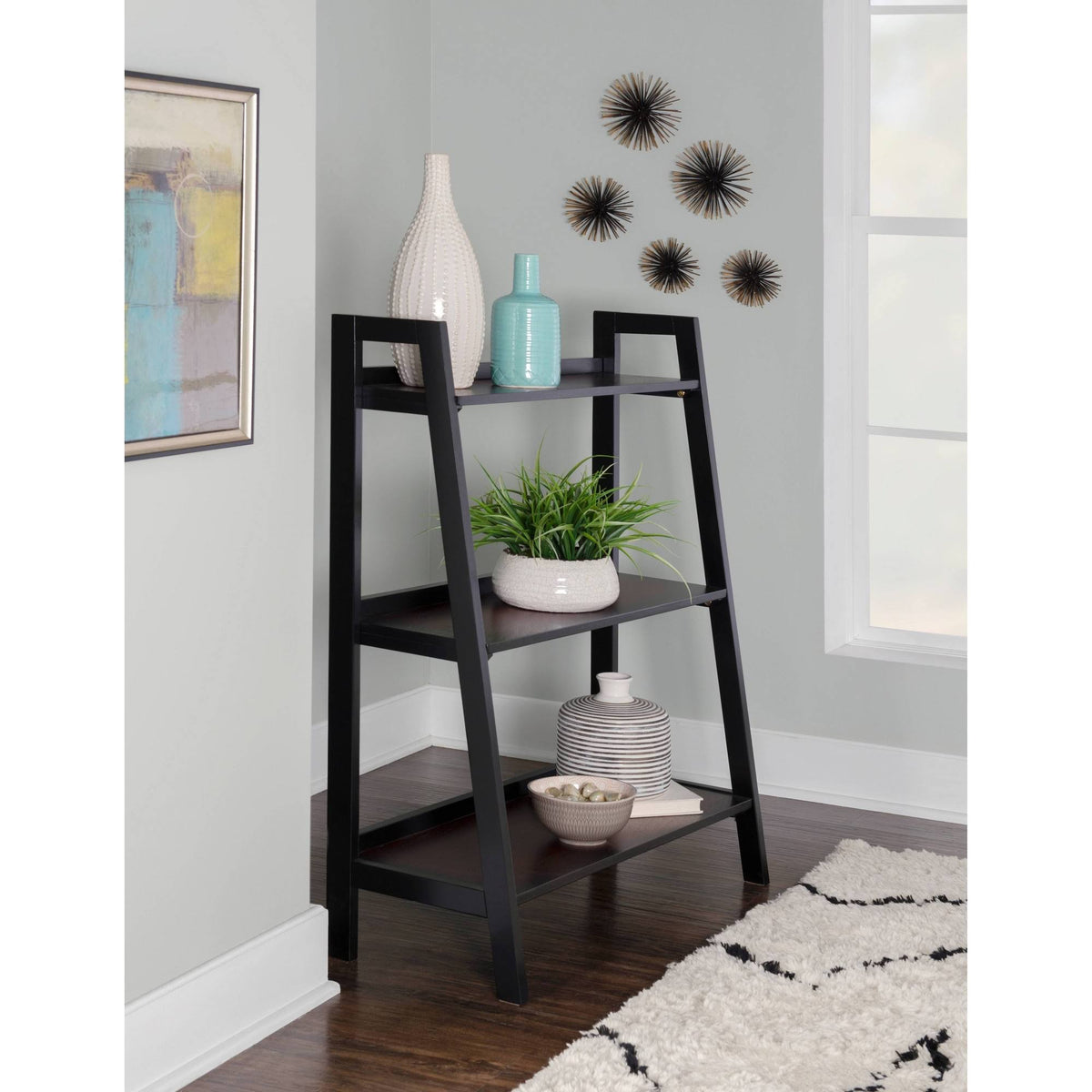 Black Cherry 3 Shelf Bookshelf J30249