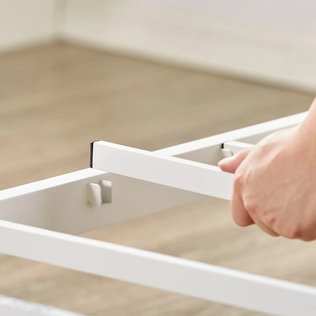 White Full Metal Platform Bed Frame L498