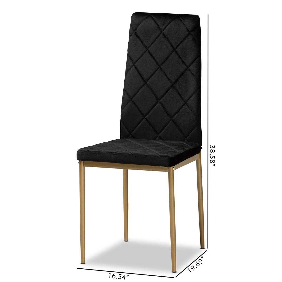 Black and Gold Dining Chair Set of 4 Q4719