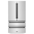 36 in. 4-Door French Door Refrigerator with Internal Ice Maker in Stainless Steel & Matte Black K44643