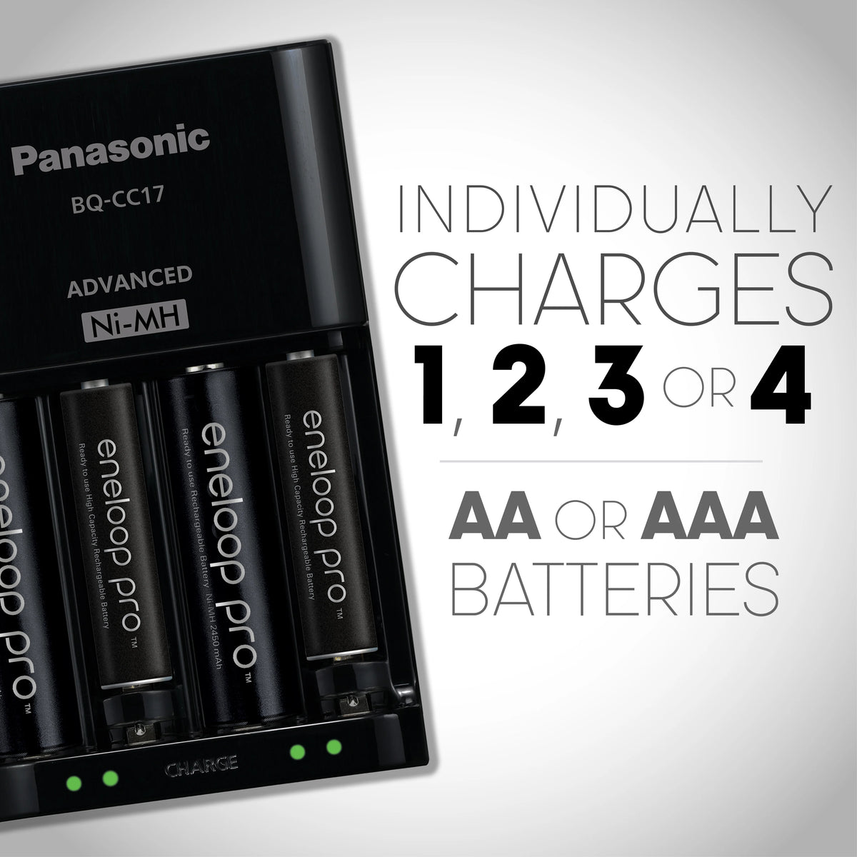 Battery Charger with 4-Pack AA Rechargeable Batteries B801