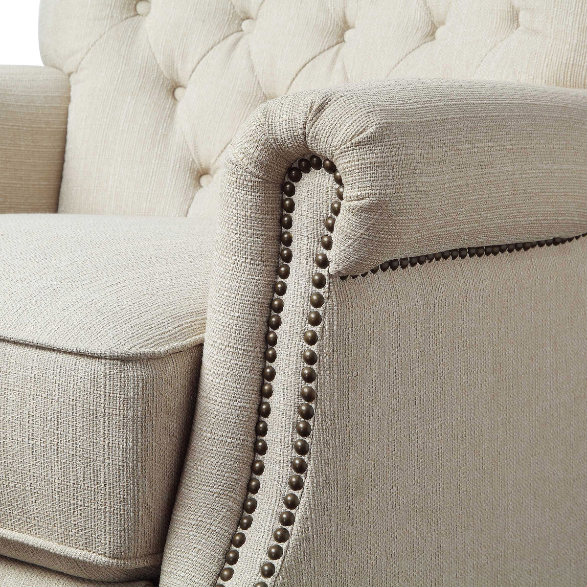 Gray Fabric Upholstery Push Back Recliner Y108
