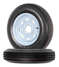 Two Trailer Tires On Rims 5.30-12 5 Hole White Spoke X995