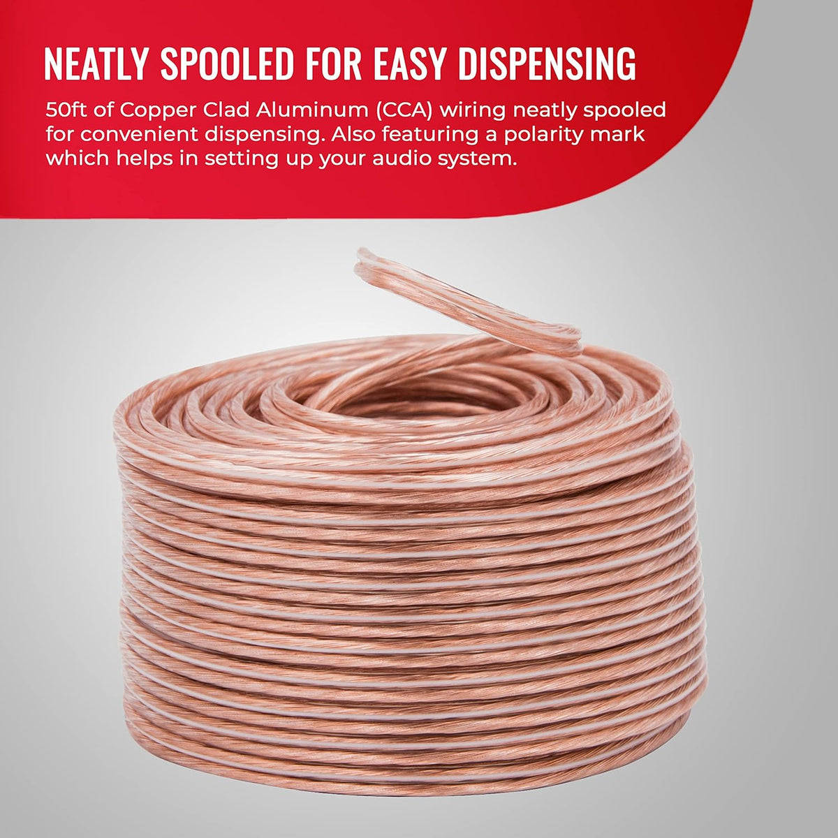 Copper Clad Aluminum 12 Gauge Speaker Wire 100FT Z5788