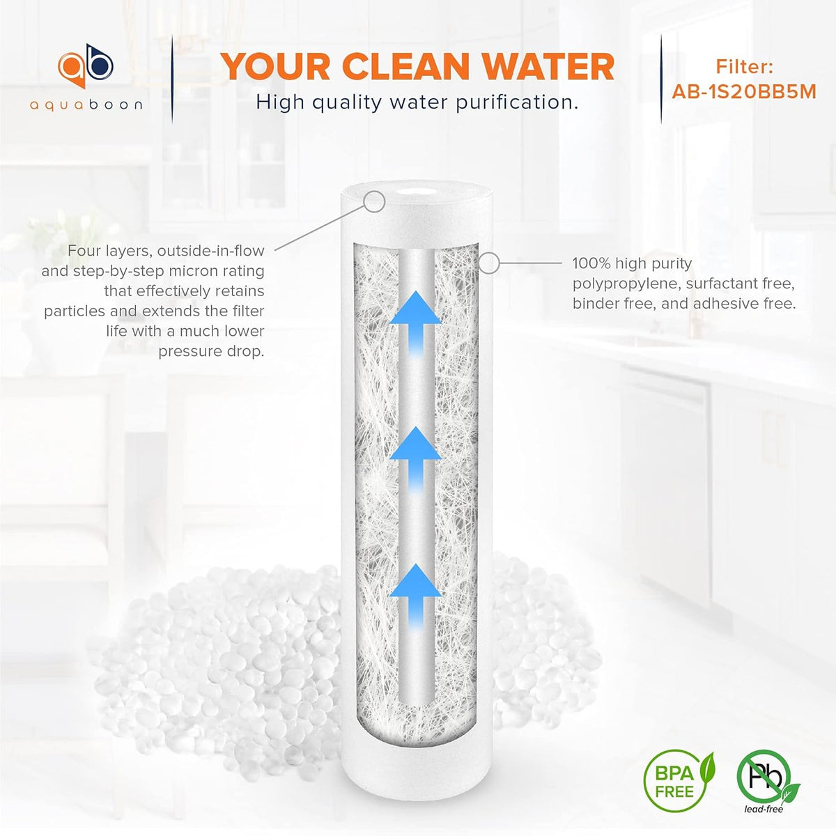 5 Micron 20 Sediment Water Filter Replacement Cartridge 10 Pack O91966