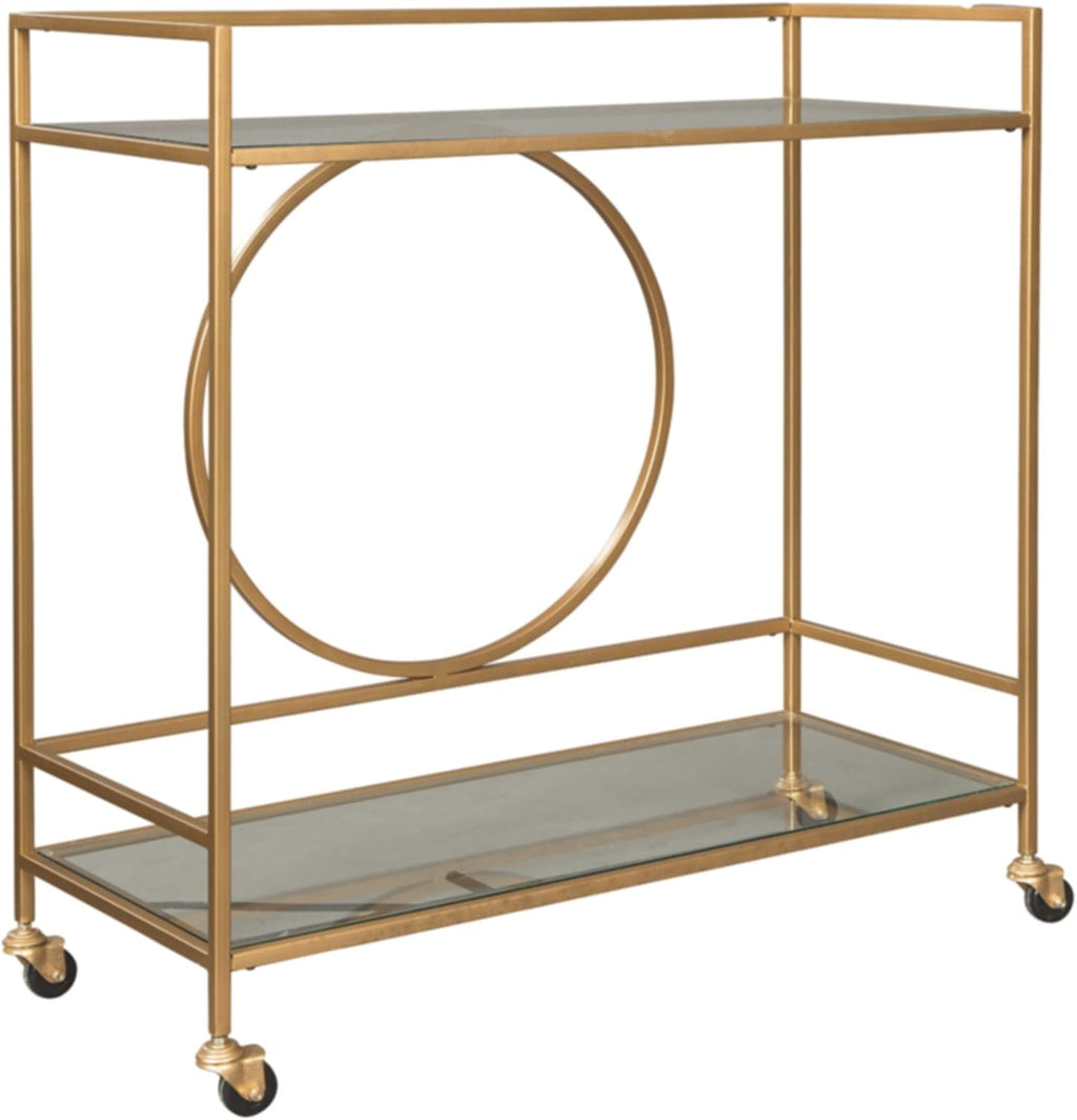 Glam Metal Bar Cart with Caster Wheels U31951